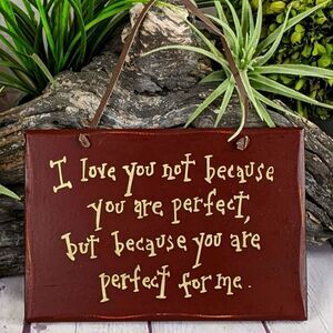 'Perfect For Me' Wood Wall Sign